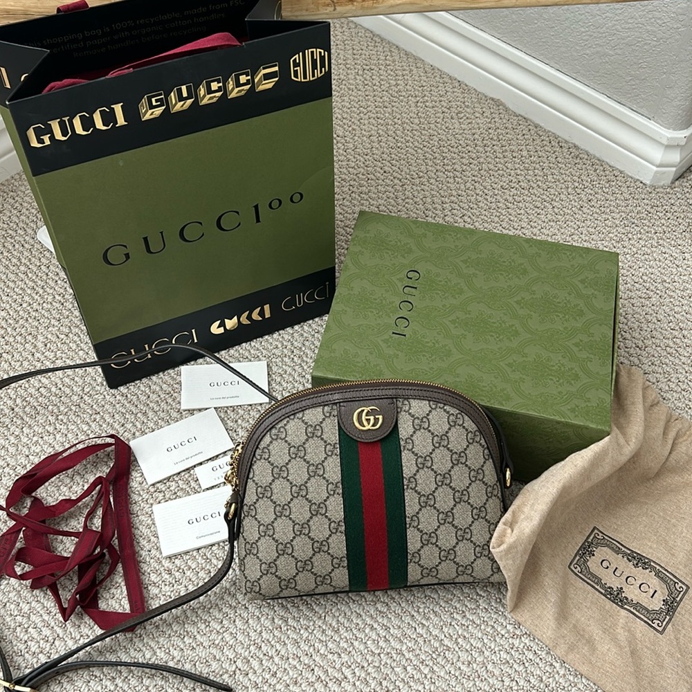 Authentic Gucci Crossbody Dome Ophidia Small Shoulder Bag